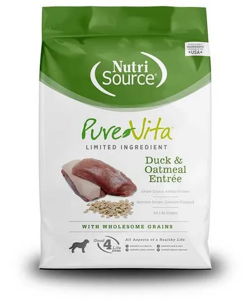 25 Lb Nutrisource Purevita  Duck & Oatmeal Dog Food - Treat